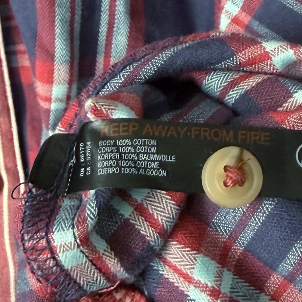 Anthropologie Flannel Boyfriend Buttondown Shirt Plaid Stripe Cotton Size Medium - Picture 6 of 13